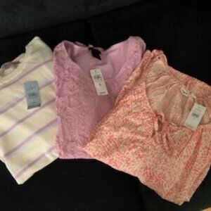 Set of 3 NWT Loft, Ann Taylor Factory & GAP SM/Petite Lilac/Light Blue/Coral
